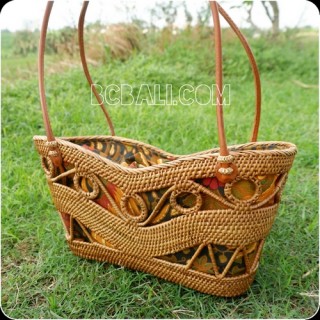 unique design balinese rattan ata handbag handmade bali style